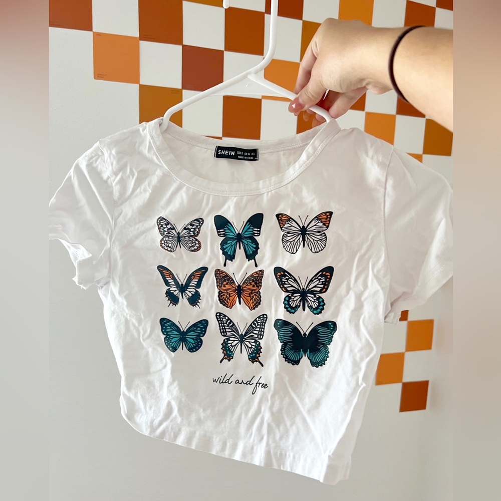 cropped butterfly tee